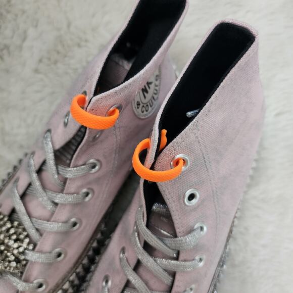 NEW Nan-Ku Couture Free People Cruise Studded Mellow Mauve Pink High Top Sneaker - Picture 8 of 12